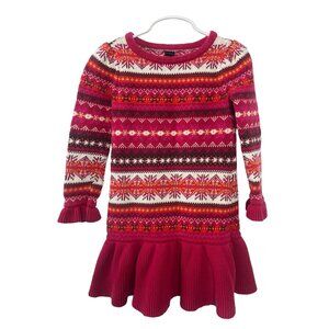 BabyGap Sweater Dress Girls 5T Pink Fair Isle Knit Winter Outfit